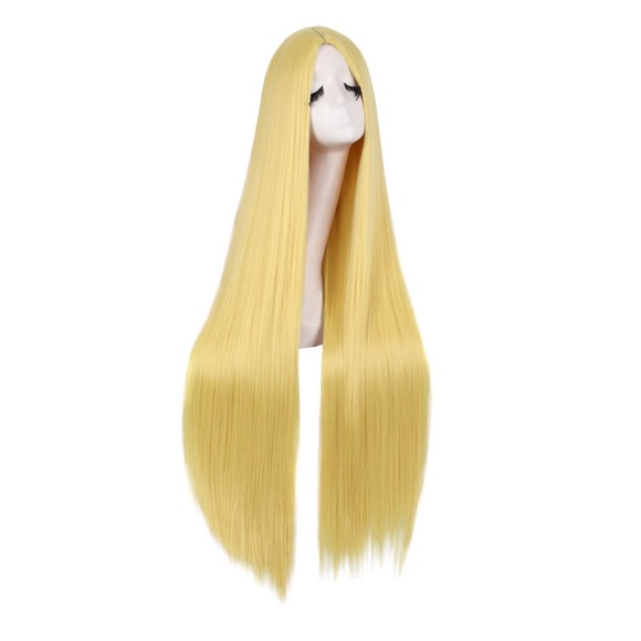 40" Long Blonde Straight Cosplay Wig, Anime Costume Party Hair for Women - Picture 3 of 5
